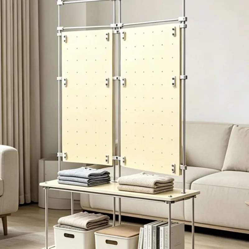With roller aluminum profile optical axis birch ocean hole board, free combination display stand display cabinet