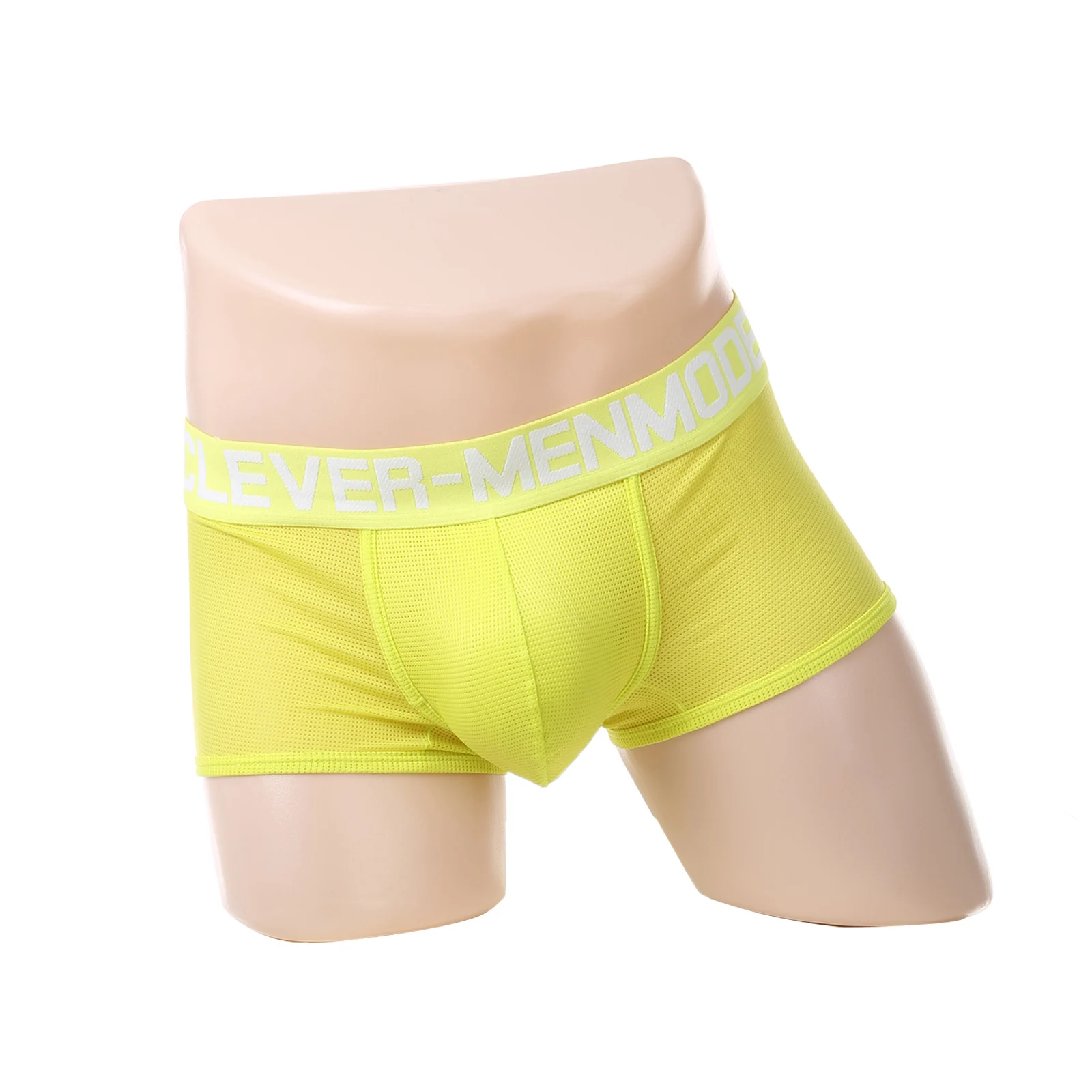 

Men Underwear Mesh Pouch Panties Fluorescent Colors Bluge Comfortable Breathable Underpants Wide Waistband Sexy Man Boxers