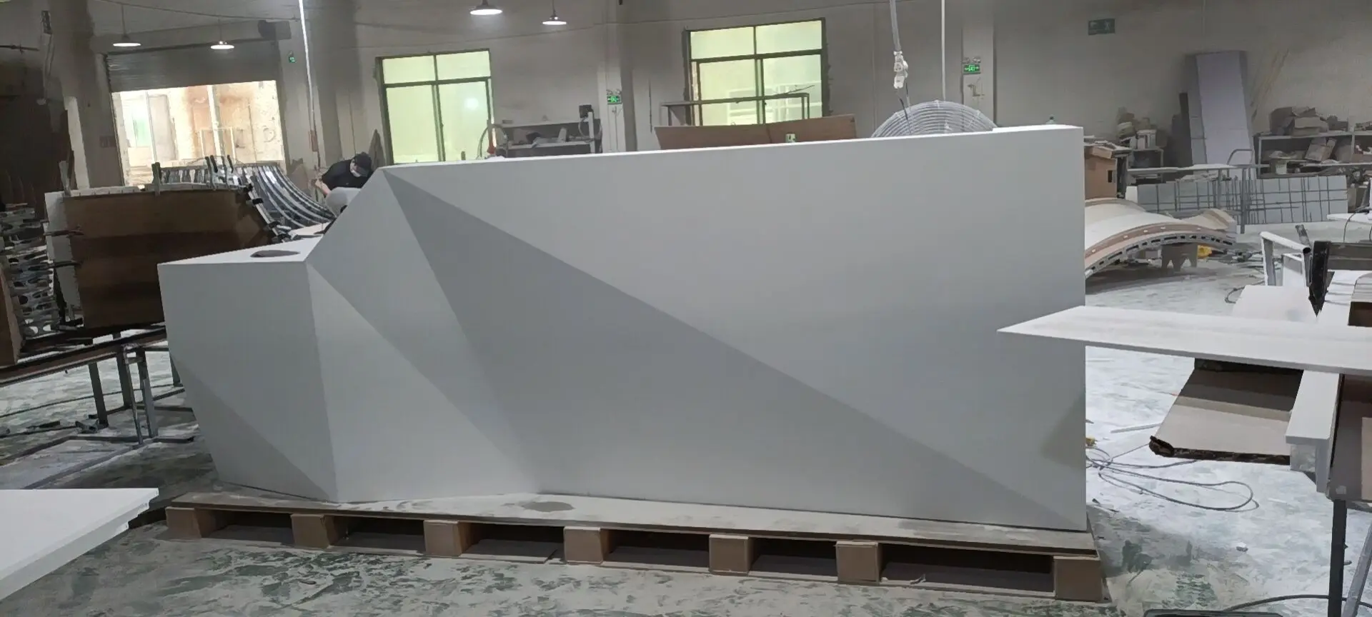 Modern Beauty Salon Triangle Front Reception Desk Furniture