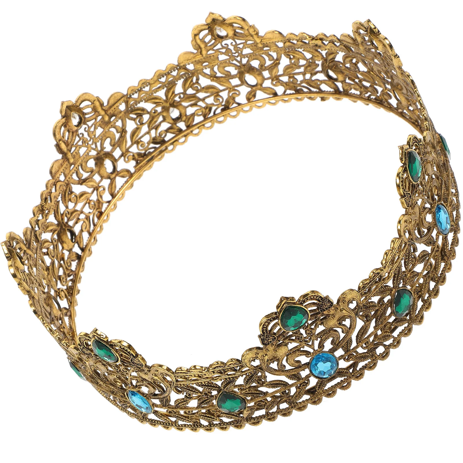 Strass Kroon Voor Mannen Vintage Koning Hoofddeksels Party Bruiloft Cosplay Accessoire Verjaardag Kostuum Prop Mannen Kroon