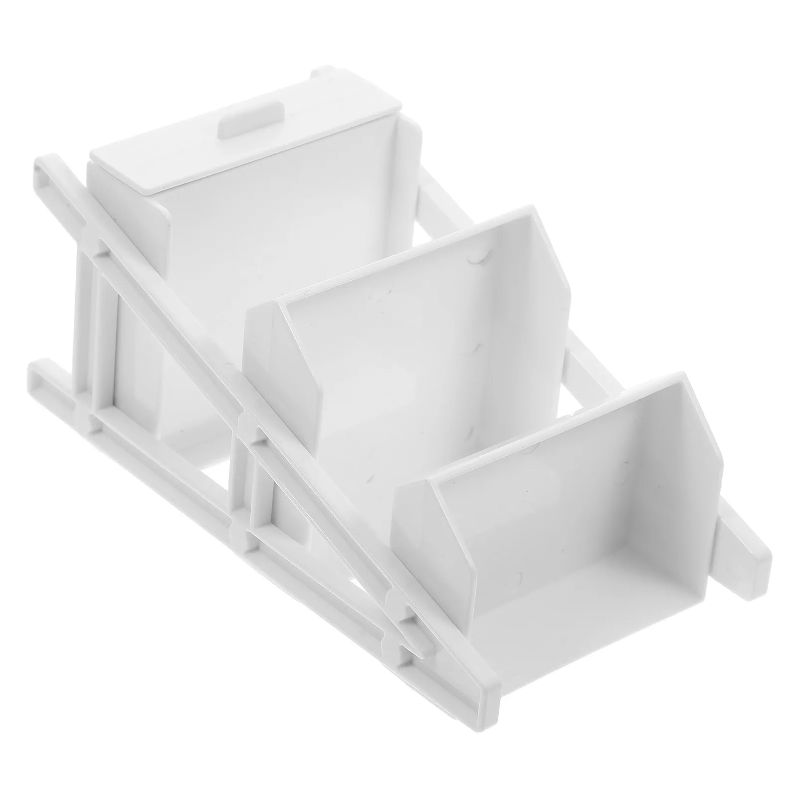 Miniature 3-Tier Shelf Rack Compact Multilayer Design Longlasting Dollhouse Decoration Tiny Plastic Bookcase Display Furniture