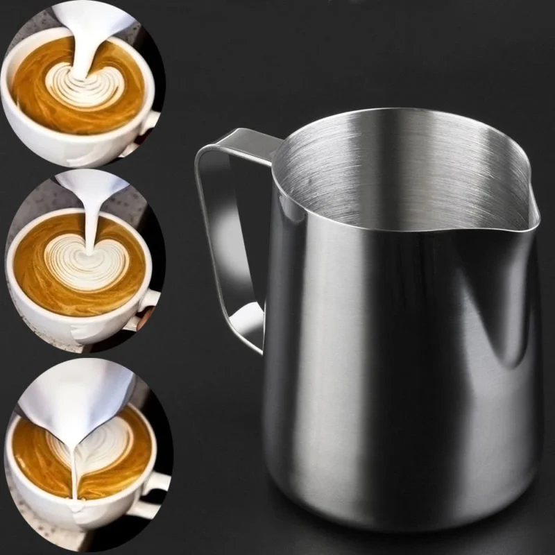 

150ml Stainless Steel Milk Frothing Jug Latte Pourer Cappuccino Coffee Jug (Silver) Milk Pourer Milk Pourer for Coffee