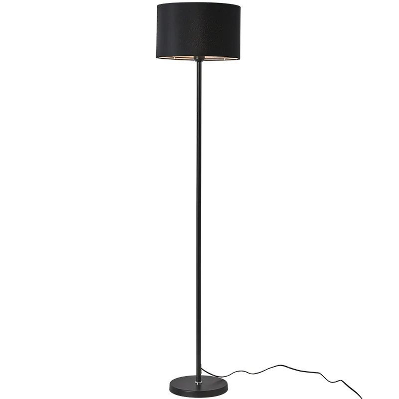 Modern Iron Floor Lamp with Metal Base & Linen Shade, Stable Standing Light for Bedroom Lounge,Hotel Style Standing Light