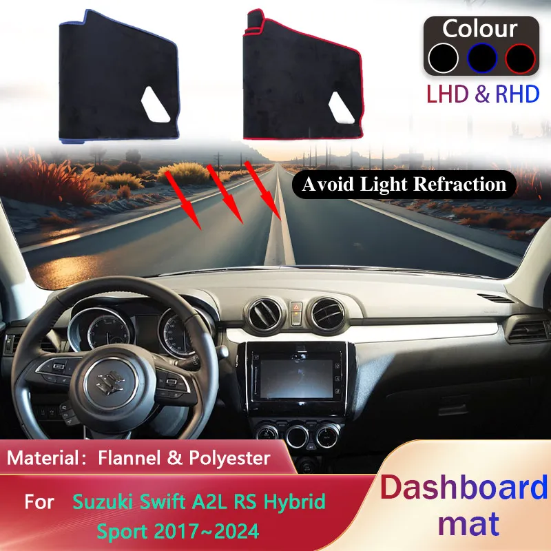

Коврик на приборную панель для Suzuki Swift A2L RS Hybrid Sport 2017~2024, противоскользящий, солнцезащитный, накладка, аксессуары