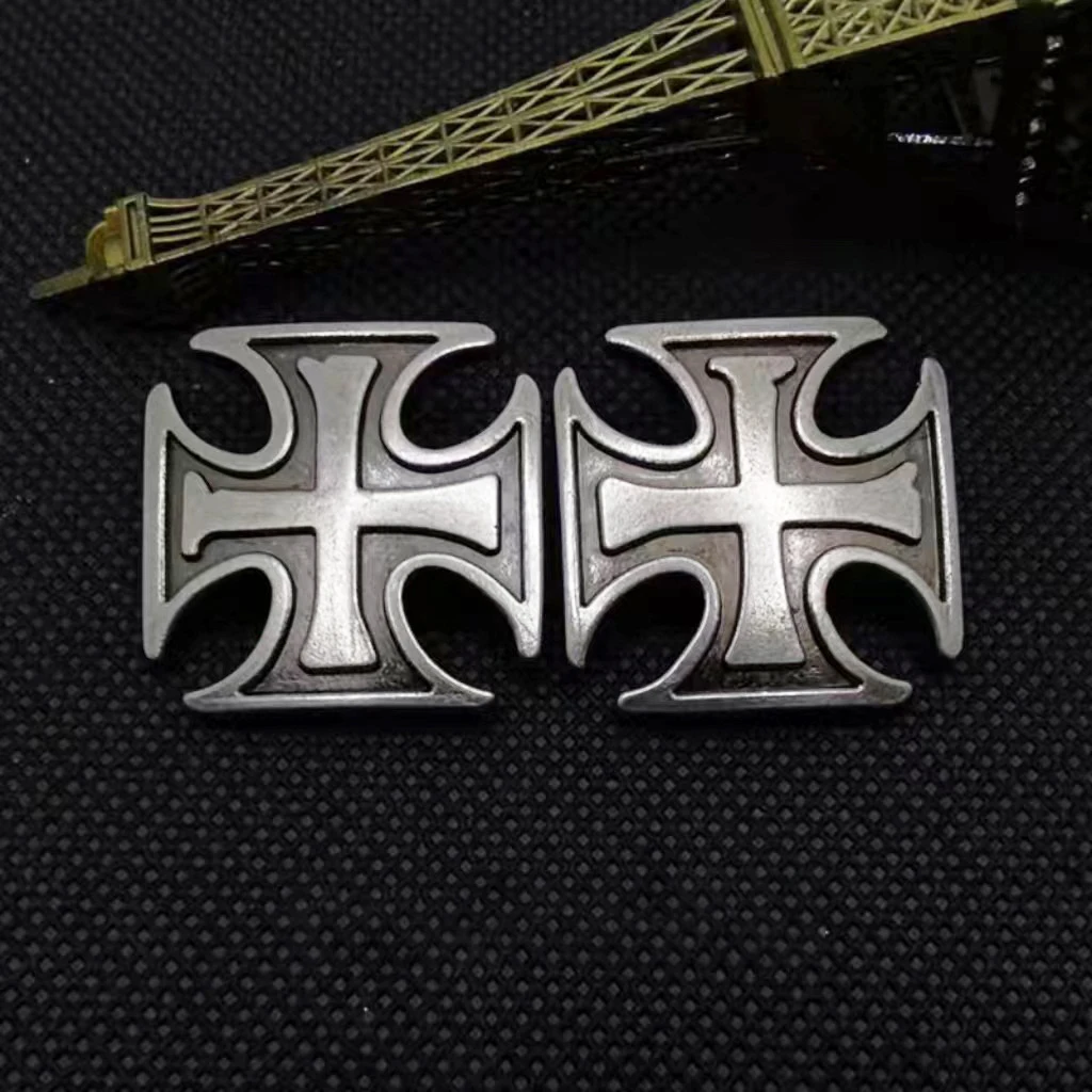 10pcs German Iron Cross Medal Conchos Rivet Stud Spike Button Rivets for Leather Bag Decor Clothes Shoes DIY Craft Accessories