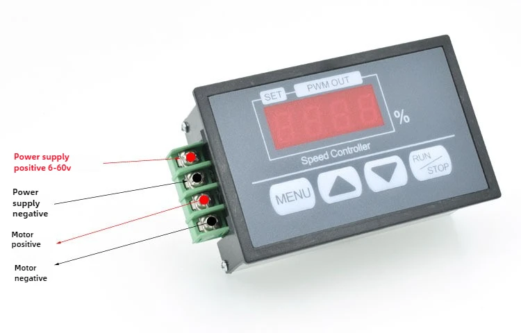 DC 6-60V 30A DC Motor Speed Controller Slow Start Soft Stop PWM Digital Display 0~100% Adjustable Speed Control Switch 12V 24V - view 4