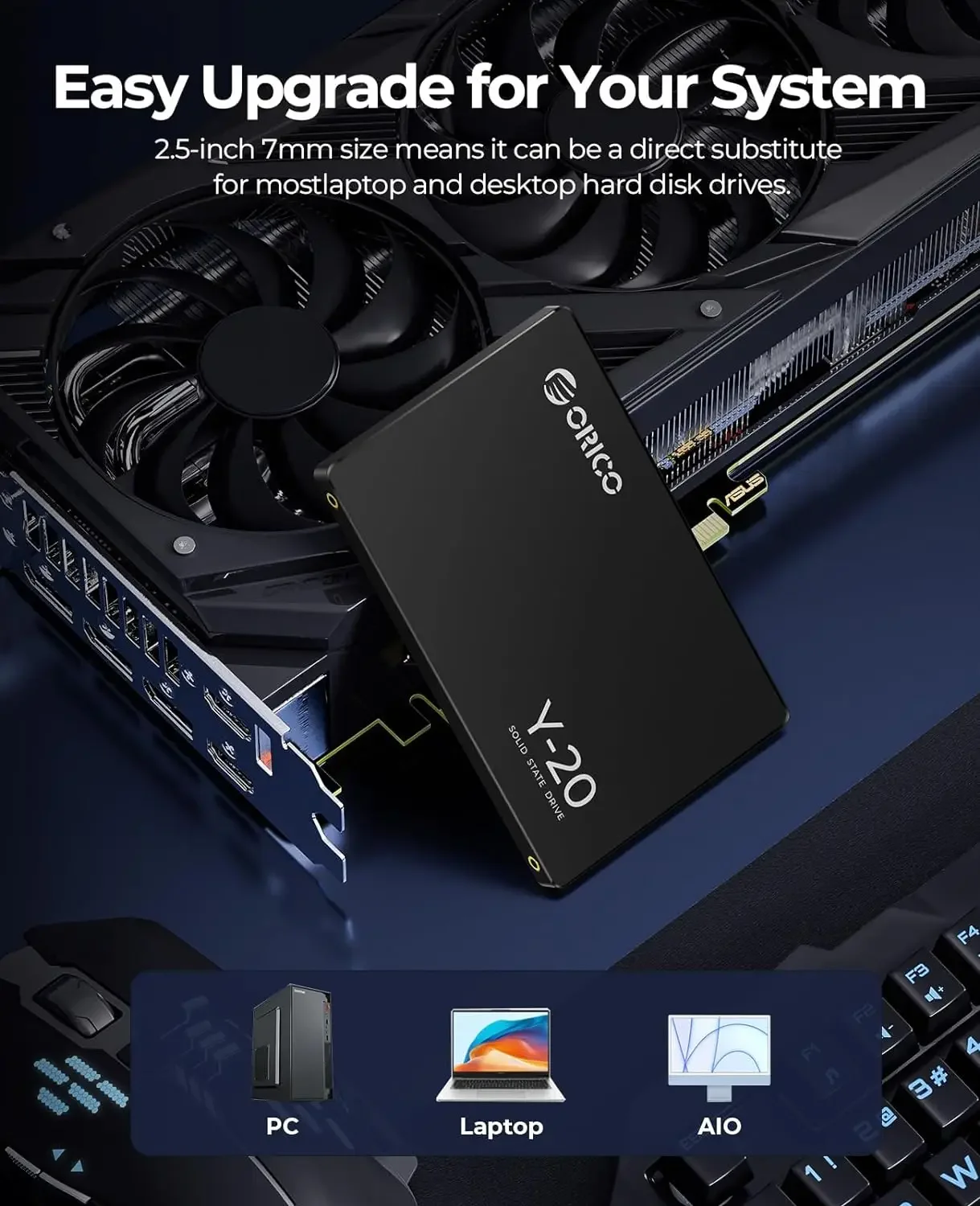 Unidad de estado sólido interna ORICO SATA III SSD de 2,5 pulgadas 3D NAND 512GB 1TB 2TB 4TB hasta 550MB/s para actualizar PC portátil escritorios