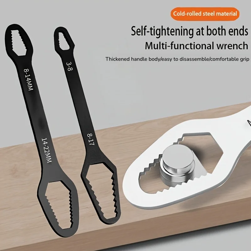Multifunctional Double End Self Tightening Wrench Universal Adjustable Spanner For Household Bicycle Repair Nut Bolt Hand Tool