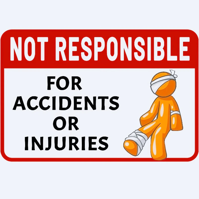 

New Car decals and stickers Not Responsible For Accidents Or Injuries“ 15cm PVC KK