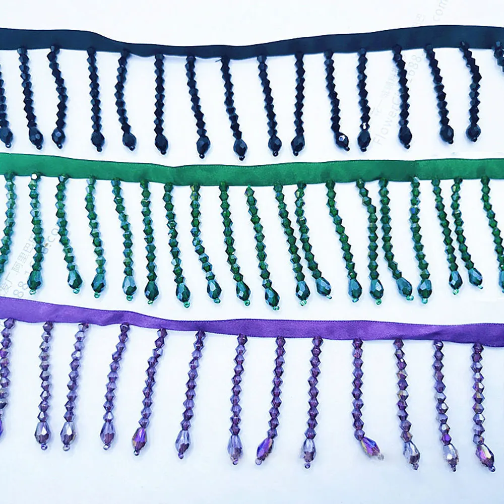 

5 Color Tassels Beaded Lace Trim Garment Dress Tassel Lace Decoration Shoes Ornaments Hanging Bead Curtain Accessory By the Yard