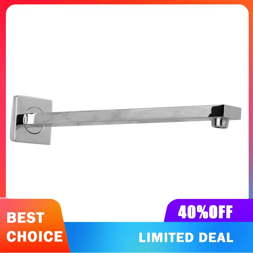 

Square Brass Shower Arm Wall Mount Ceiling Shower Bracket Bathroom Bath Extension Pipe, 45cm