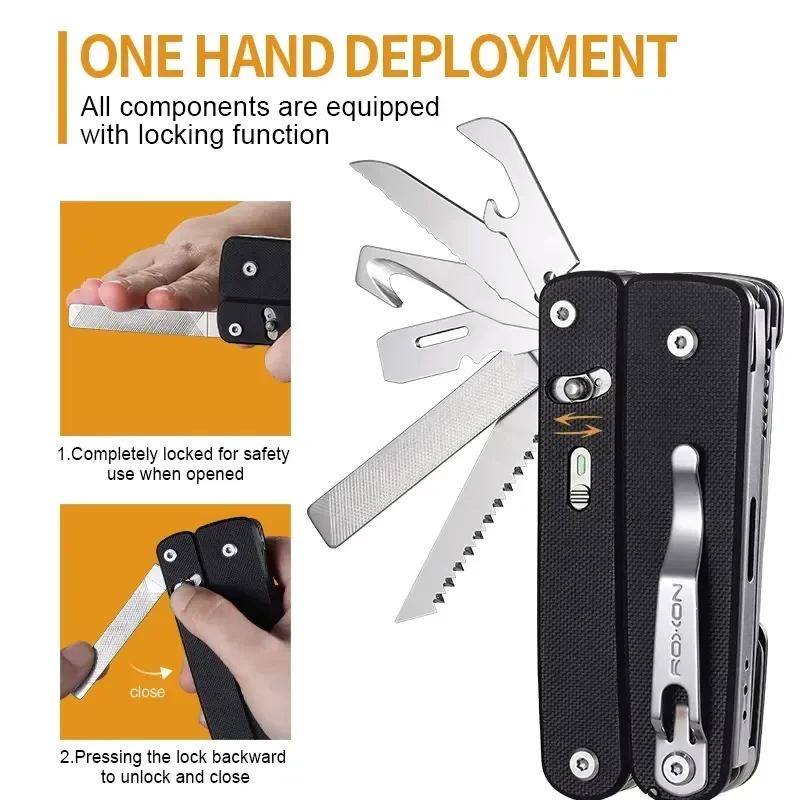 Titan S805G Multi Tool Pliers Folding Knife Outdoor EDC Portable Survival Gear Camping Hiking Emergency Repair Kit