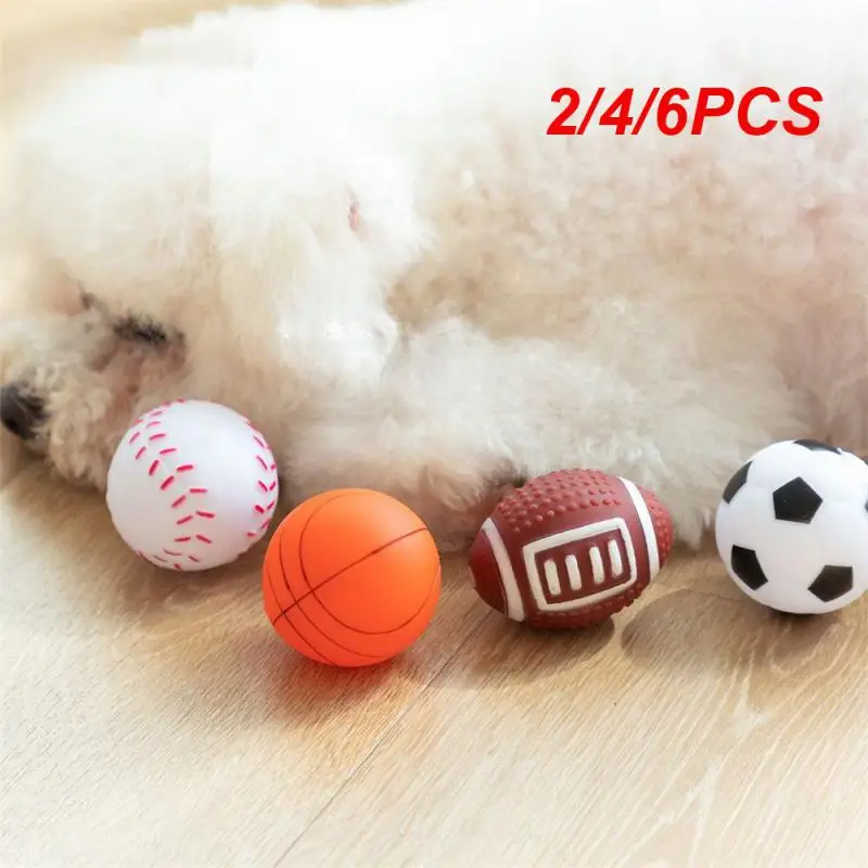 

2/4/6PCS Pet Toys Sound Relieving Phony Toy Non-toxic Pet Balls Accessories Tooth Cleaning Ball Harmless Pet Ball Safe 5cm