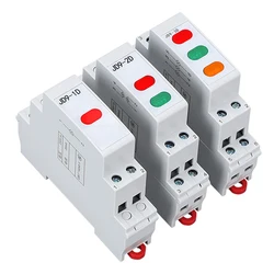 Din Rail type Power indicator light LED signal light 220v 24v Distribution box Thin Style 1P Warning lights red green Display