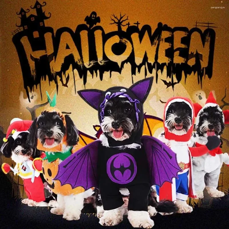 

Halloween Pet Costume With Hat Dogs And Cat Cute & Funny Dress-Up Outfit For Party Holiday Pos Puppy Kitten Clothing