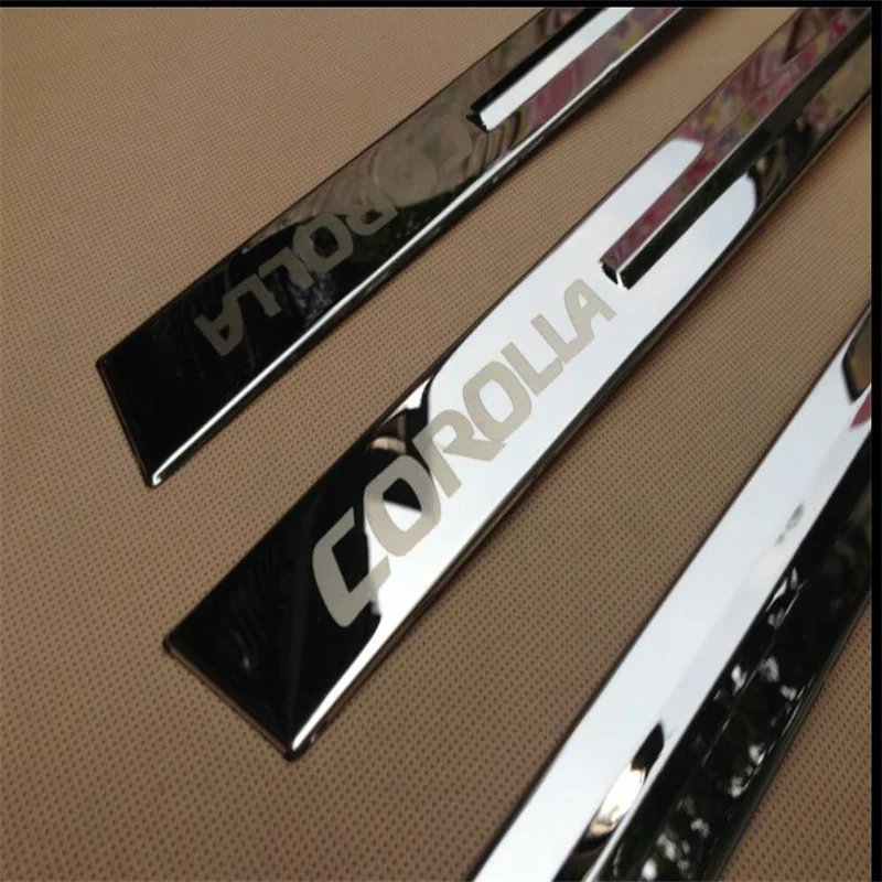 For Toyota  Corolla  2014-2018 Stainless steel with logo Chrome Side Door Body Molding Moulding Trim Accessories