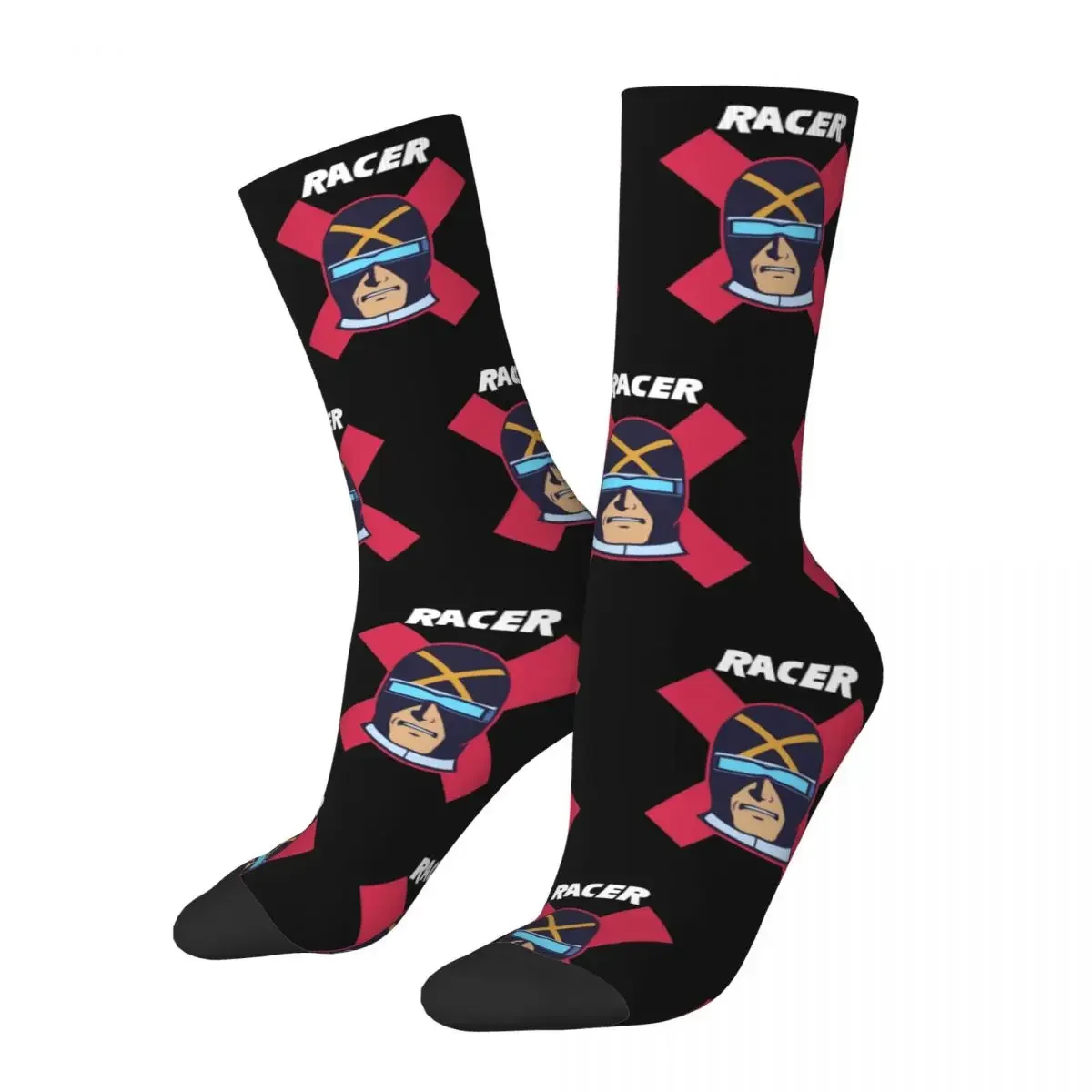 Hip-hop Speed Racer X Soccer Socks Polyester Crew Socks for Unisex Sweat Absorbing