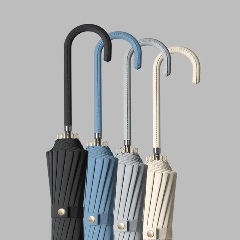Paraguas Automático Estilo Japonés de 16 Varillas, Mango Largo, Resistente al Viento, Protección UV, Doble Uso para Sol y Lluvia, Unisex, Personalizable al por Mayor