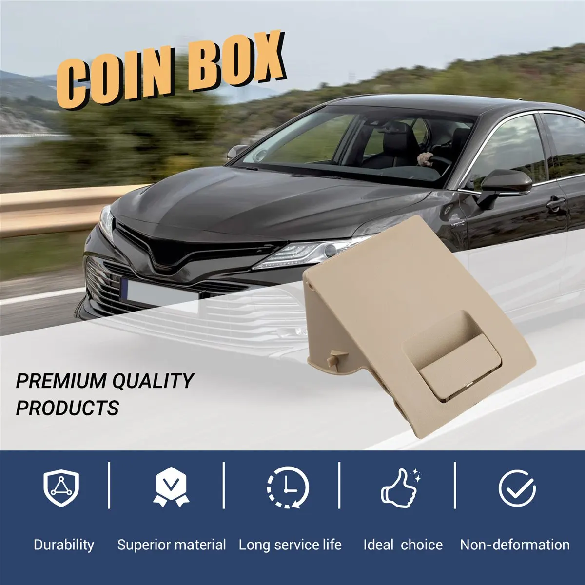 Compatible 55450-06010 Car Coin Box Glove Box Instrument Panel Lower Left Storage Box for 8th Generation 2018-2020