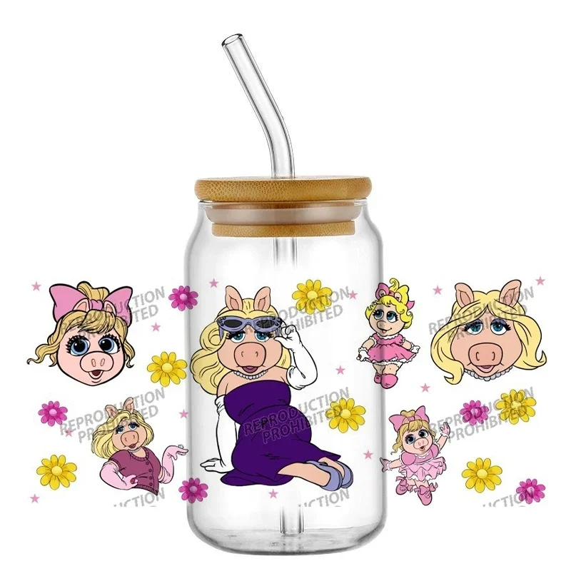 Popular Puppet Show UV DTF Cup Wraps, 16oz Custom Label Transfer Stickers, Waterproof for Libbey Glass Can