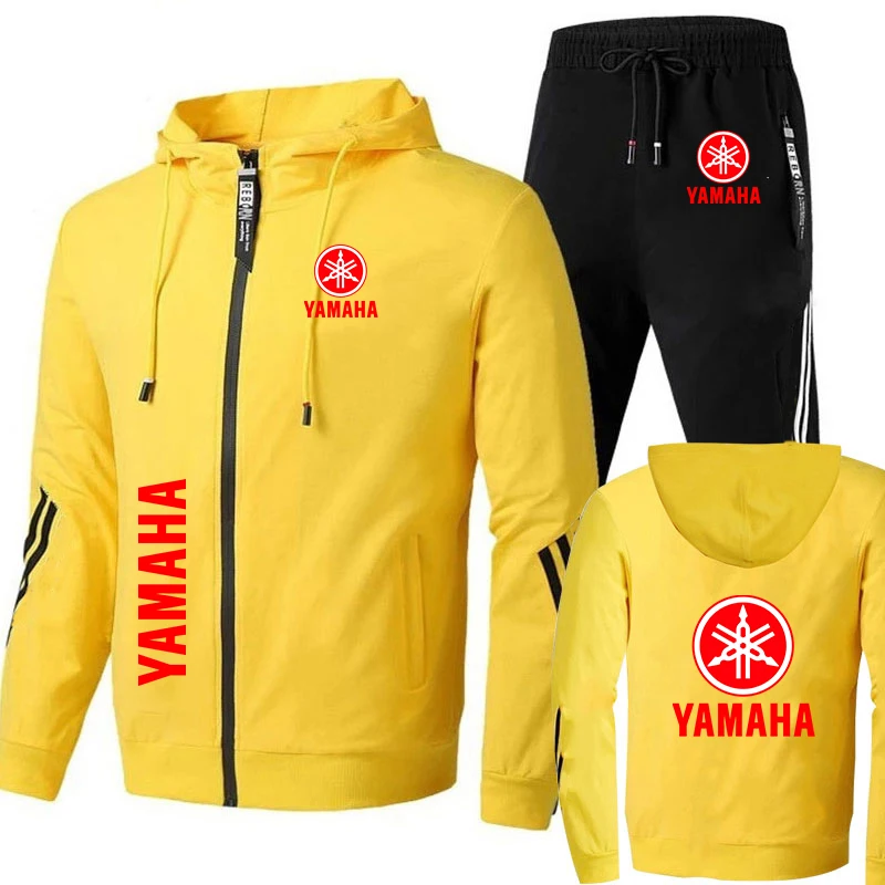 2024 New Yamaha Tracksuit Men's Clothing Yamaha Motorcycle Logo Print Sweat Suits Zip Sweatshirt&Pant Sets Men Sportswear S-3XL