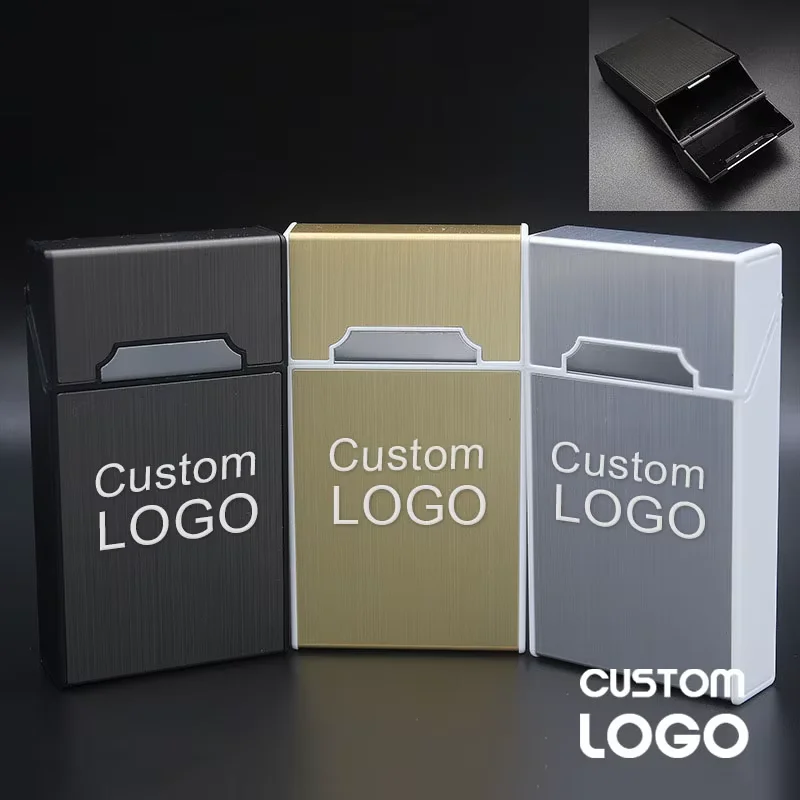 

Customized Cigarette Case Cigarettes Engrave Logo Cigarette Tobacco Cigaret Fine Smoke Cigarette Box Women's Smoking Storage