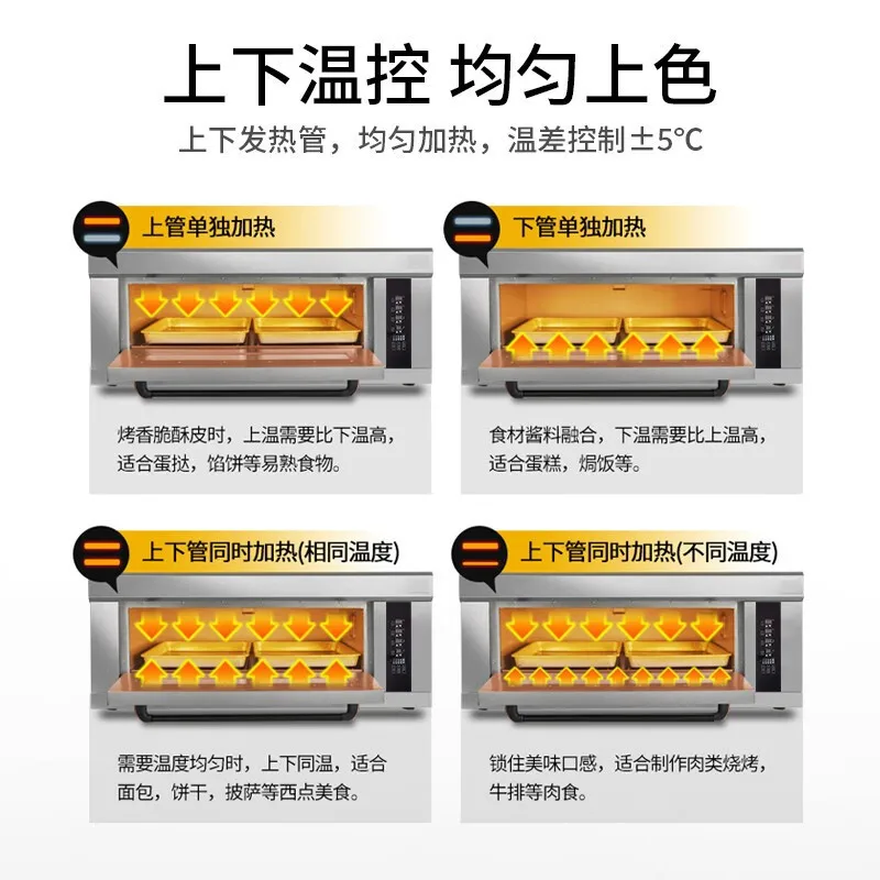 فرن كهربائي تجاري مكون من طبقتين وأربع أطباق فرن احترافي كعكة الخبز حقيبة ناعمة فرن حقيبة أوروبية