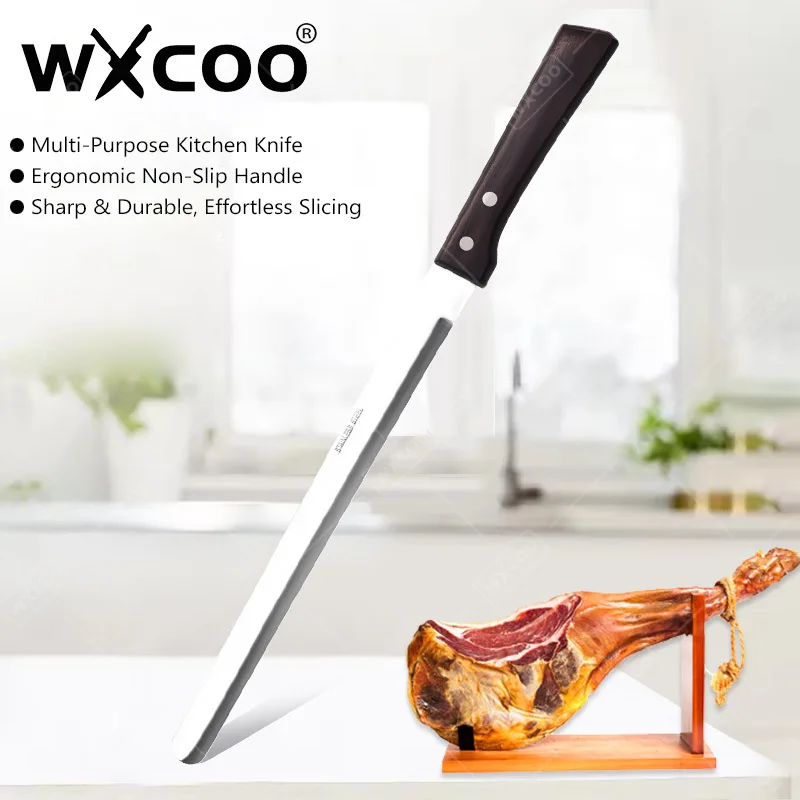 WXCOO-cuchillo para jamón, cuchillo versátil de acero inoxidable, cuchillos de cocina profesionales, cuchillo para carne, cuchillo para cortar Sushi afilado, herramientas de cocina