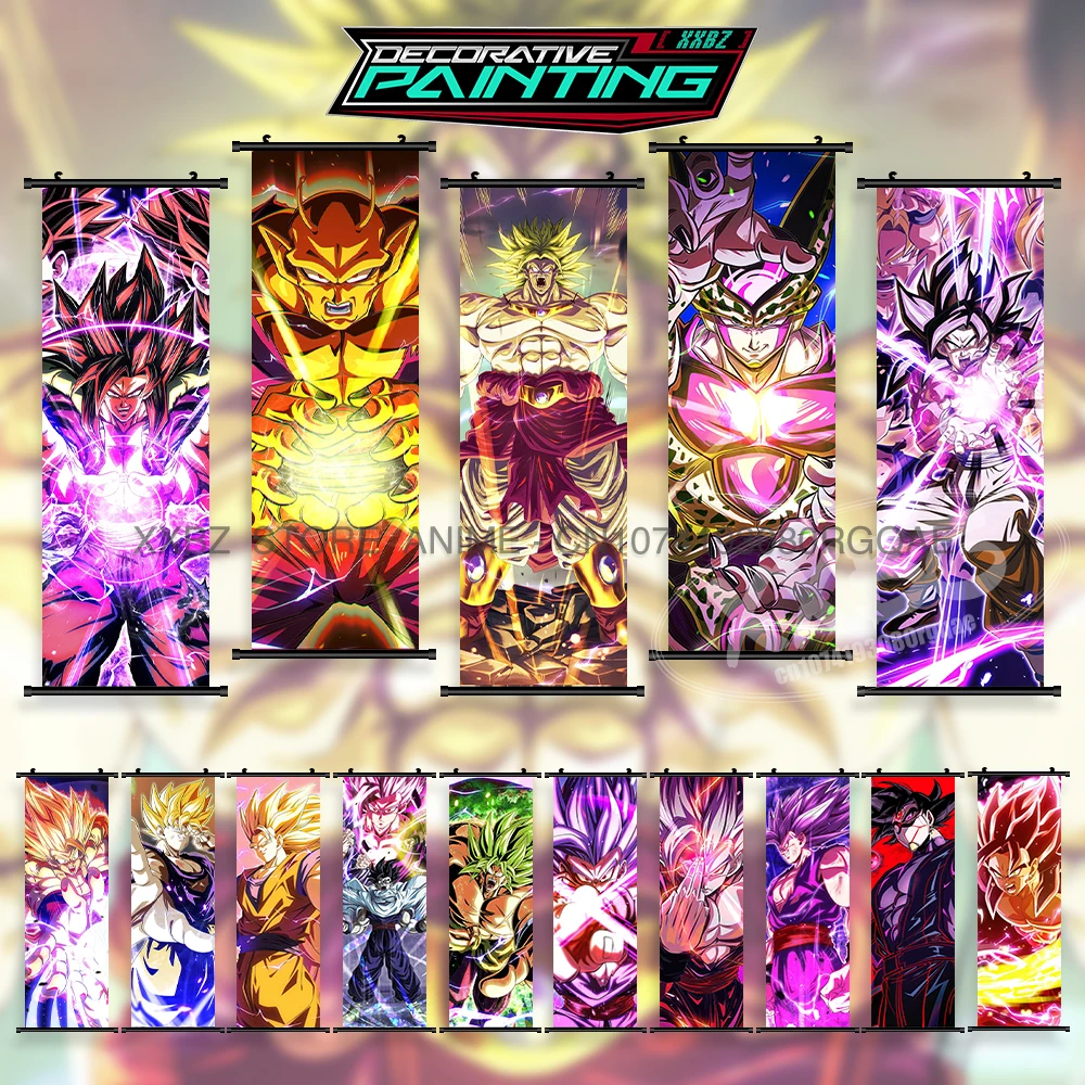 

Dragon Ball Z Home Decoration Scrolls Picture Anime Hanging Painting Cartoon Gohan Poster Saiyan Wall Art Vegeta For Living Room