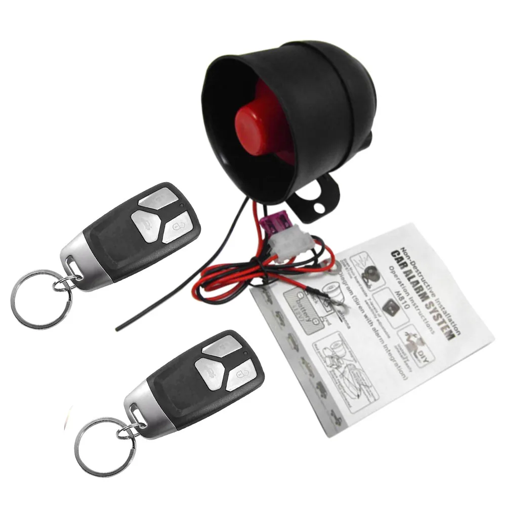 

Car Alarm System Universal 12V Vehicle Burglar Alarm Siren Security Protection With 2 Remote Control Auto Burglar Car Motorcycle