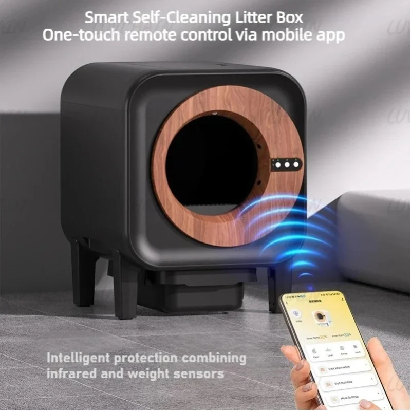 Brandneue Smarte Katzentoilette, Extra-Große Selbstreinigende Katzentoilette, Stilvolle Smarte Katzentoilette, App-gesteuerte Fernbedienung; Ausgestattet mit Infrarot- und Gewichtssensoren