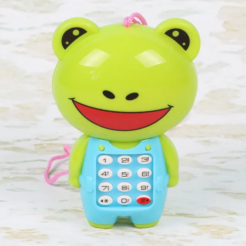 Cartoon Music Phone com luz LED para crianças, brinquedo de aprendizagem precoce, telefone móvel, presente educativo para bebês e crianças