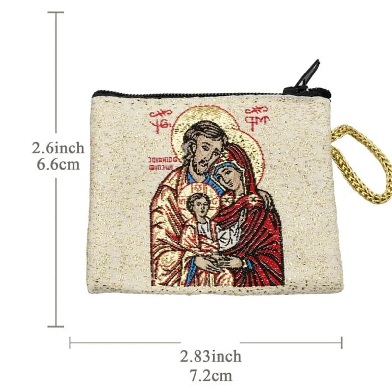 Holy Family Prayer Rosary Bag Religious Jewelry Storage Box Articulos Religiosos Catolico