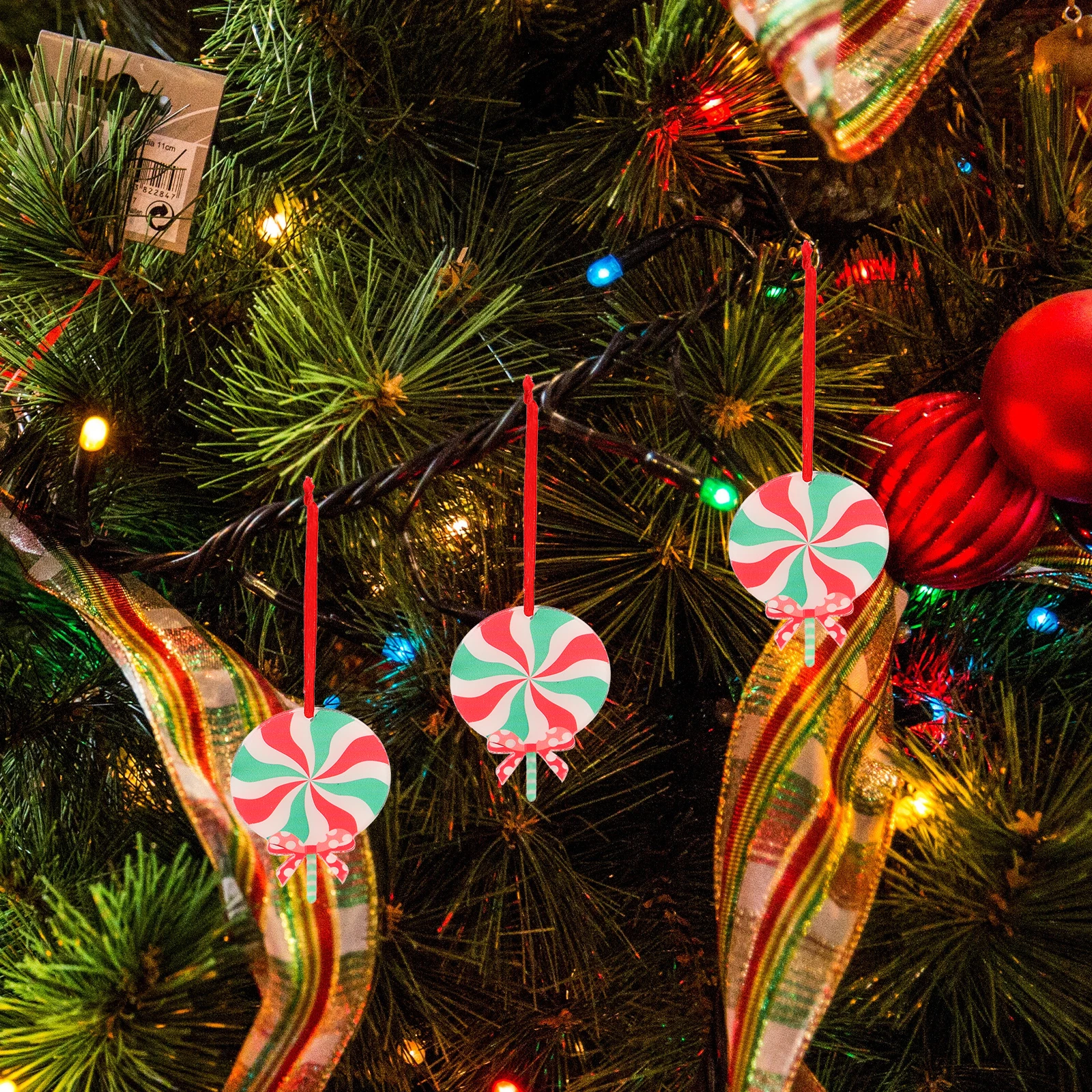 

10 Pcs Christmas Tree Pendant Candy Ornaments for Baby Shower Candyland Theme Birthday Party Decorations Mini