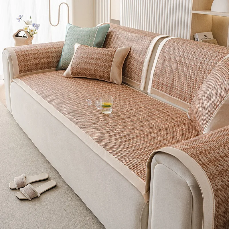 Summer Cooling Sofa Cushion Non Slip Breathable Couch Cover Universal Furniture Protection Mat For Home Living Room Decoration