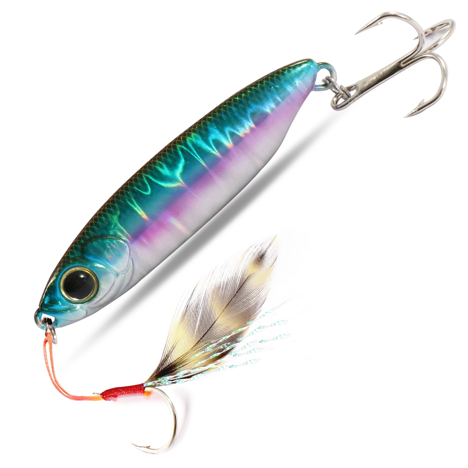 Feder Angeln Bunte Carbon Metall Jig Köder Spinning Löffel Künstliche Köder Bass Haken von Minnow Sinking Casting Pesca Tackle