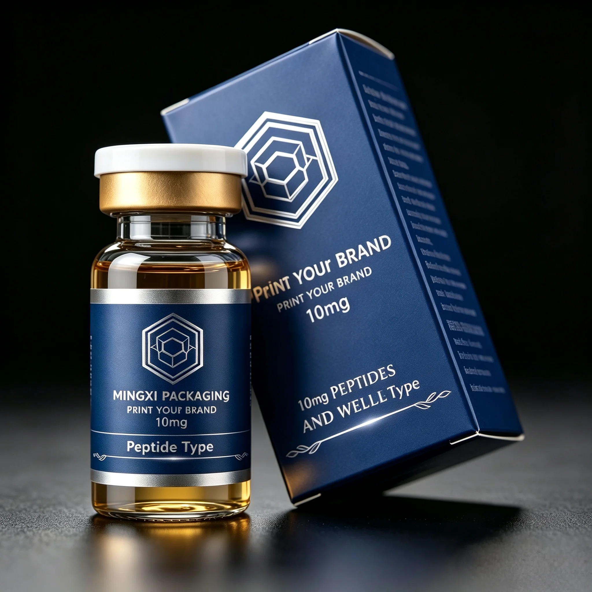 Luxury Skincare Packaging - Luxury Custom Printed Peptide Bottle Labels