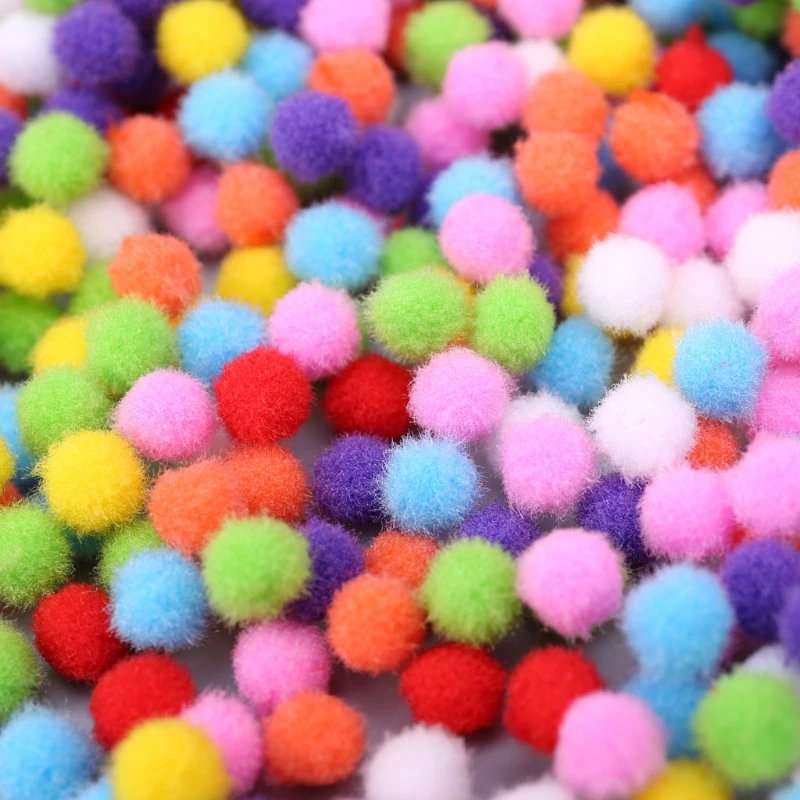 1000 pompones redondos suaves y esponjosos para manualidades, bolas colores mezclados, pompones 10mm para manualidades DIY