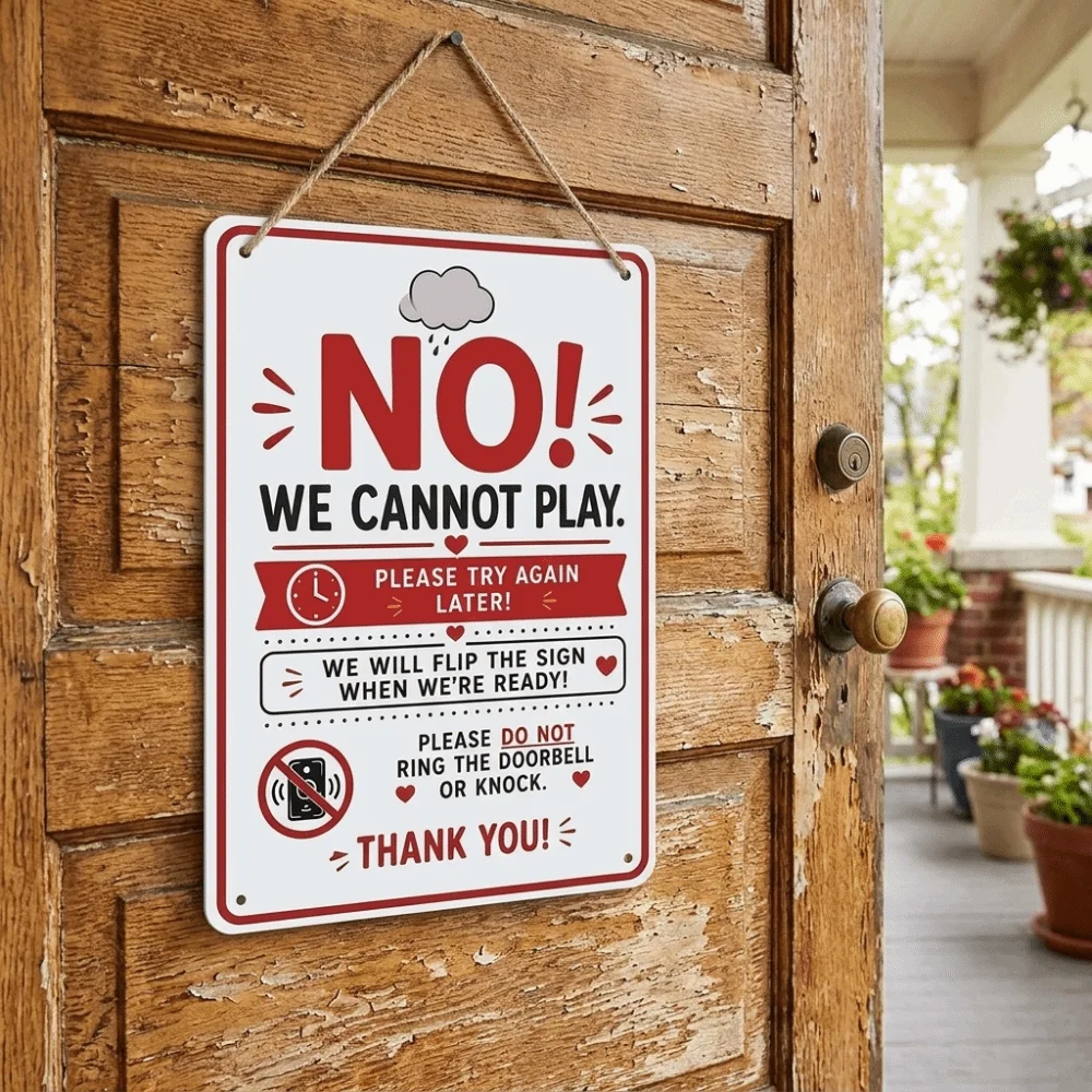 Solid Lightweight Material Double Sided Door Hanging Sign Reversible Front Back Design Reversible Door Plaque