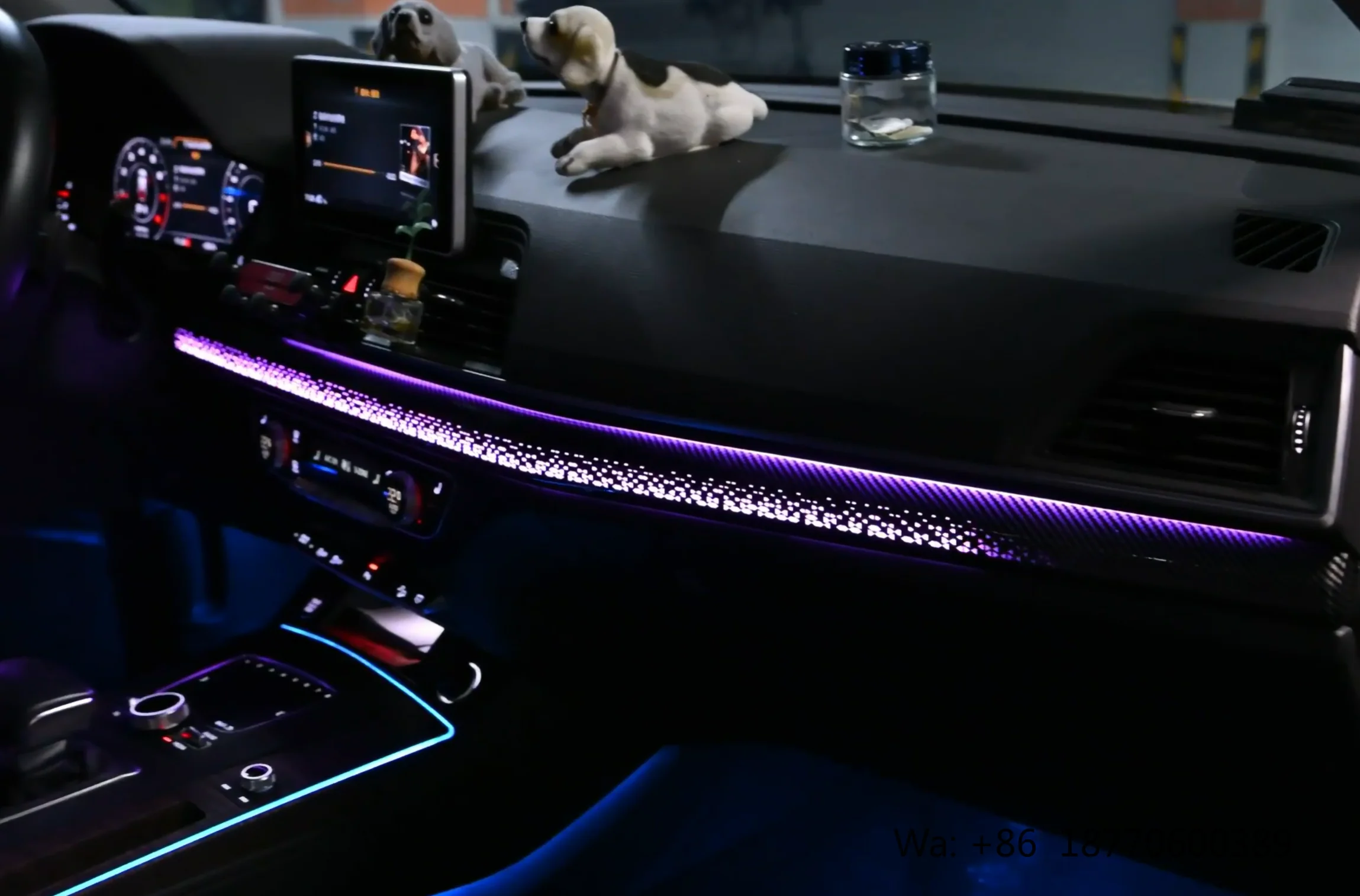 Short-wheelbase Version Dynamic Dashboard Ambient Lighting for Audi Q5 2018-2025 Atmosphere LED Strip Center Console Accessories