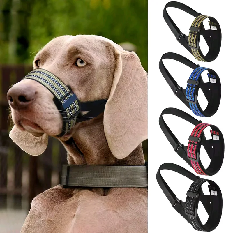 

Dog Bark Deterrents Reflective Tactical Muzzle for Medium Large Dogs Labrador Type Closed Pet Mouth Cover Big Dog Accessories
