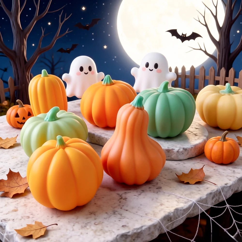 Halloween Pumpkin Silicone Mold DIY Aromatherapy Candles Epoxy Resin Plaster Ornaments Mould Handmade Soap Candle Making