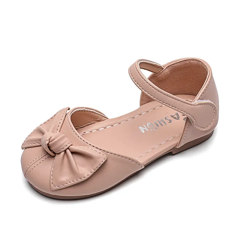 Girls Baby Bow Princess Pu Footwear Fashion Casual Kids Shoes Summer Flat Princess Knot Sandals