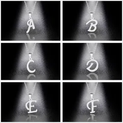 A To Z 26 Letters Initial Minimalist Stainless Steel Pendant Necklaces For Women 26 Alphabet Birthday Gifts Jewelry