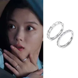 Korean TV drama My Demon Kim You Jung Same Style Zircon Men's and Women's Open Ring Adjustable Gift SONG KANG Couple Rings Fans