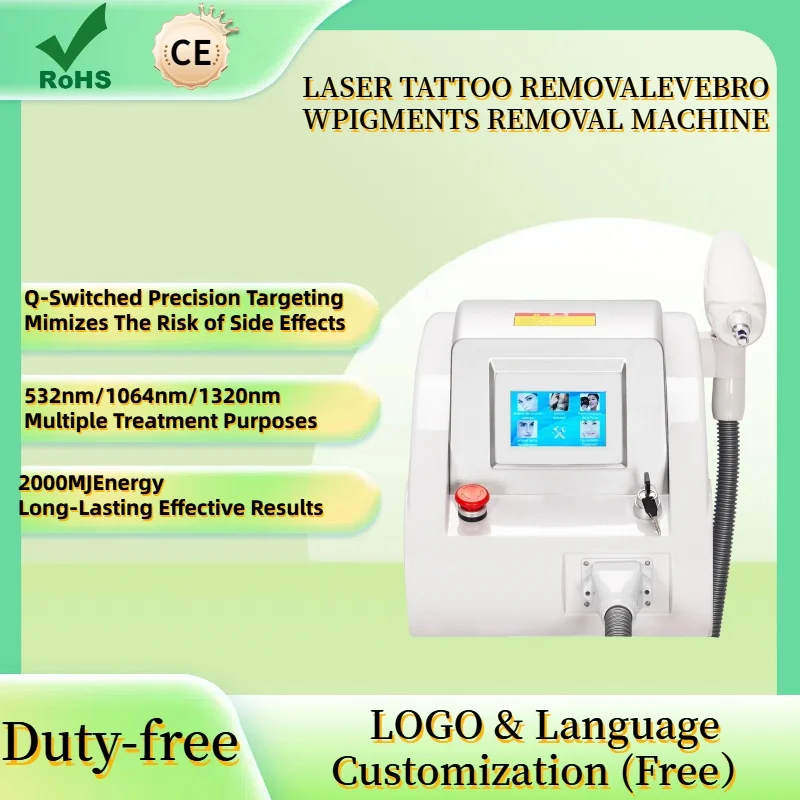 Q-switch-láser Nd Yag portátil, máquina de belleza para eliminación de tatuajes y Peeling de carbono, para salón de belleza, 1064, 755, 532 nm