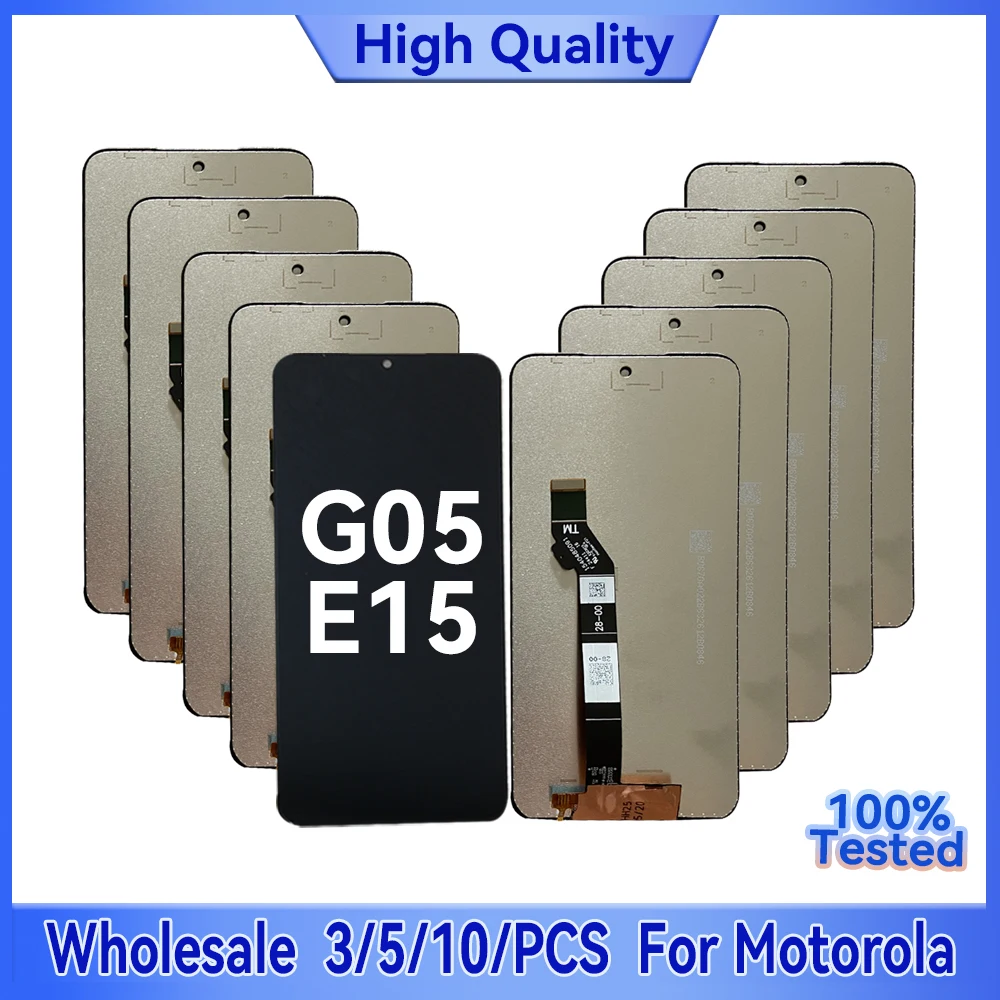 

Wholesale 3/5/10 pieces Lot Original Self Welding for Motorola G05 LCD Screen With Touch Mount Assembly For Moto E15 Display