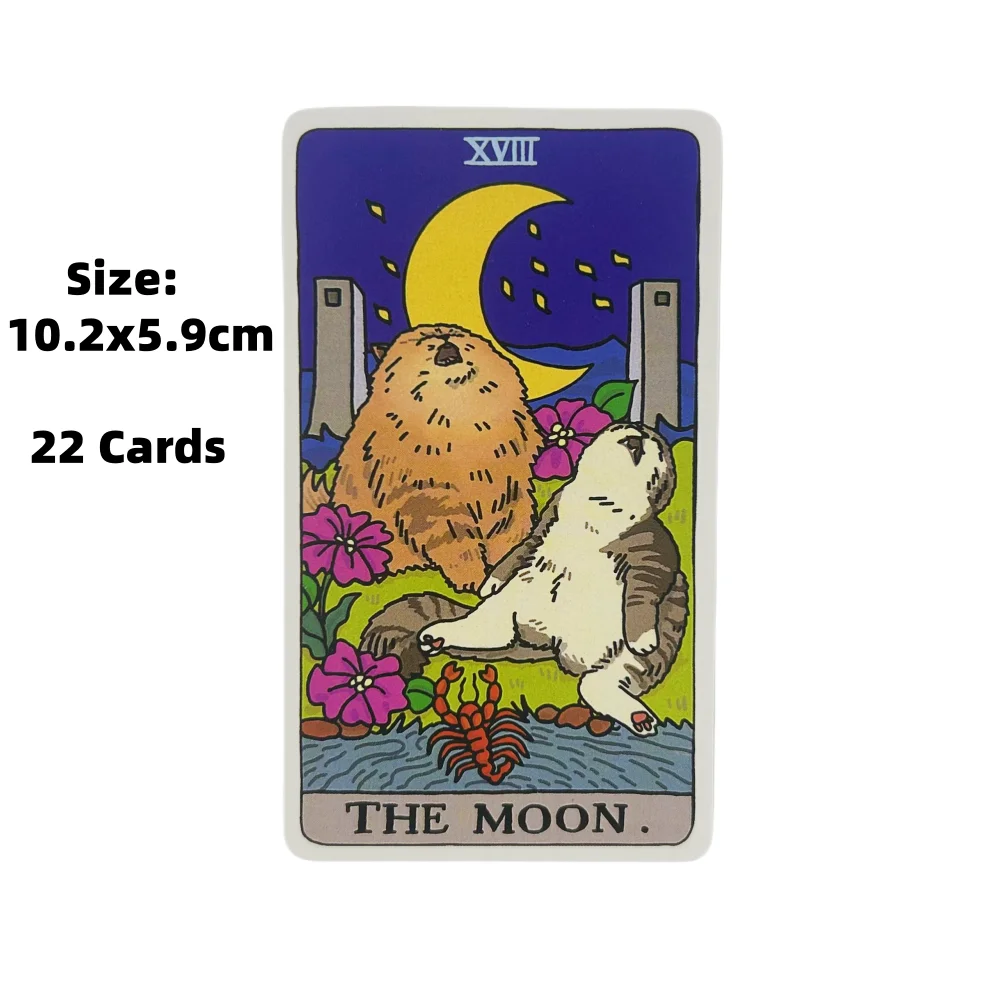 Cat Meme ไพ่ทาโรต์ 22 Major Arcana Cat Meme Tarot ตลก Witchy Cat Tarot Deck แมว Kawaii Uwu ตลกสีชมพูน่ารัก Tarot
