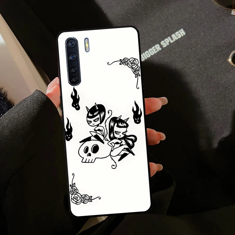 Nightmare Sassy Girl Monster Witch For OPPO A5 A9 A53 A54 A57 S A17 A77 A16 A76 A96 A15 A52 A72 A58 A78 A98 A54 A74 A94 Case