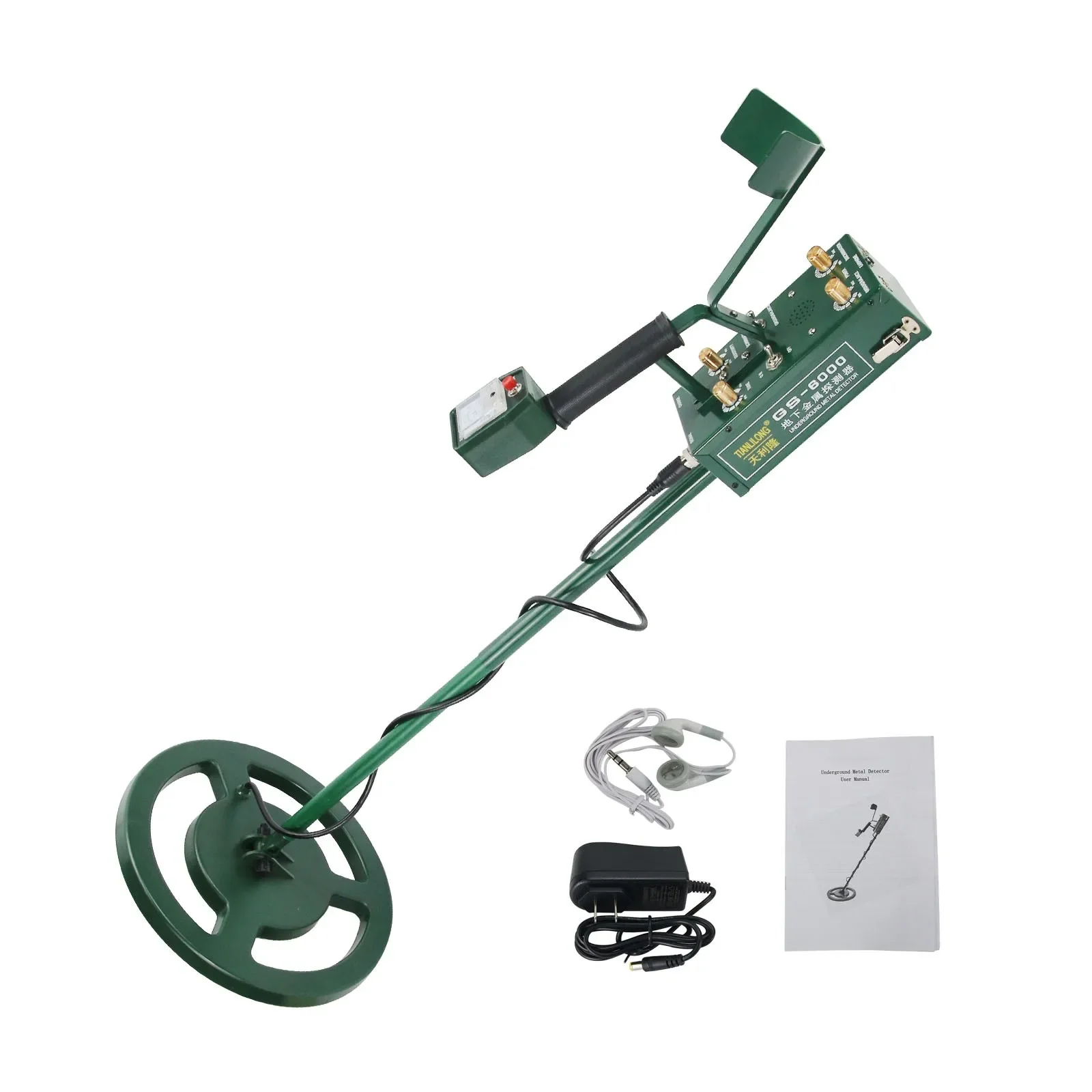 

GS-6000 Mini Underground Metal Detector Treasure Hunter w/Headphone Max Depth 8.5m LED Screen